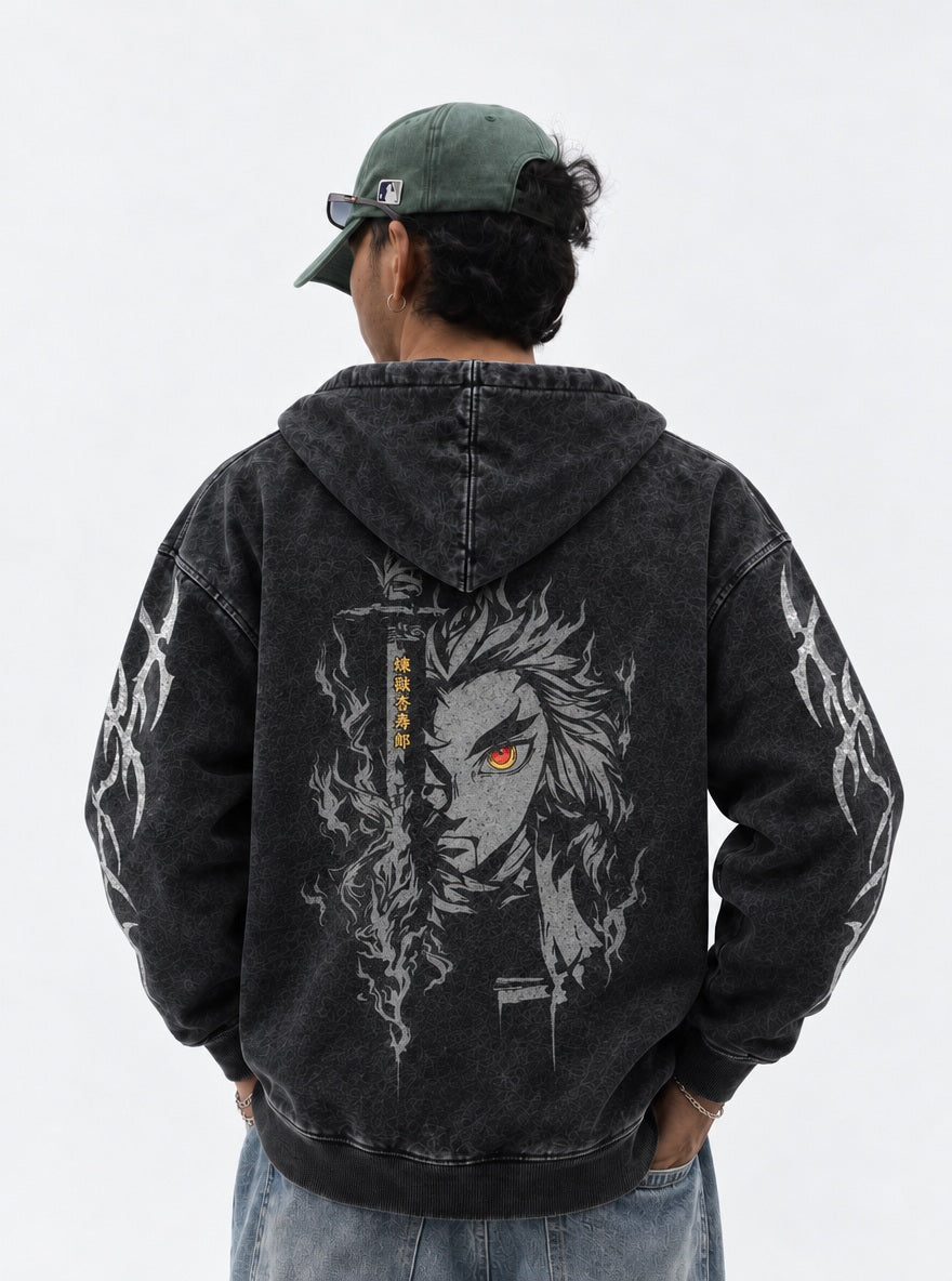 Rengoku Ember – Hoodie – model shot | Demon Slayer