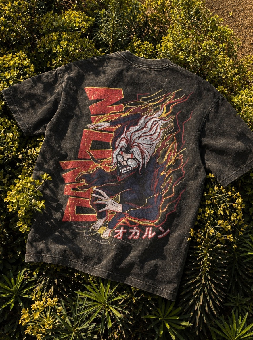 Okarun Lightning – T-Shirt – flat-lay | Dandadan