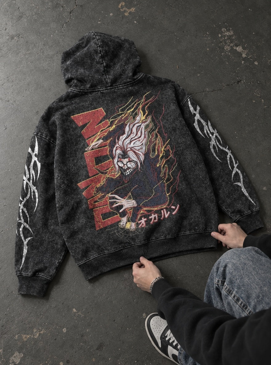 Okarun Lightning – Hoodie – flat-lay | Dandadan
