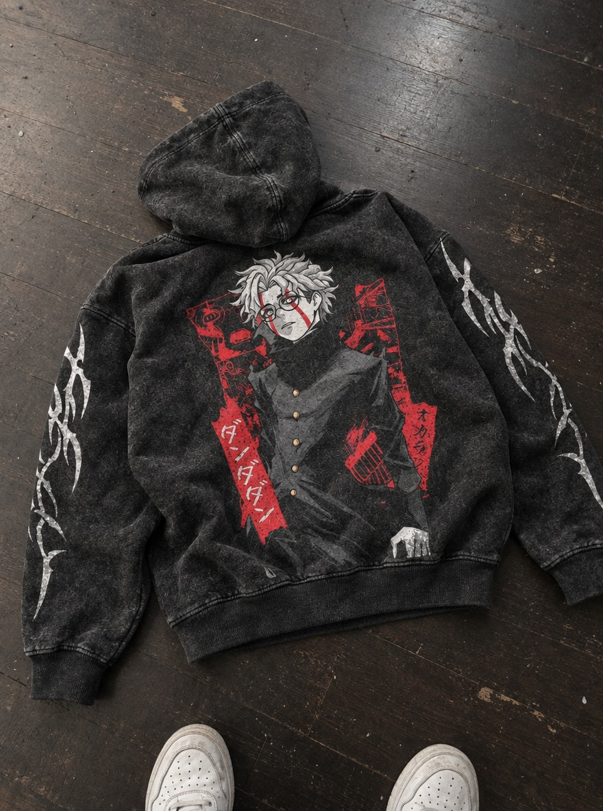 Okarun Uniform – Hoodie – flat-lay | Dandadan