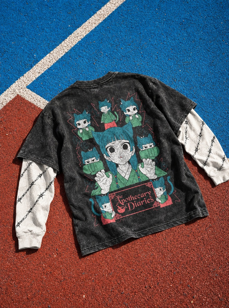 Cat Maomao – Double Sleeves – flat-lay | Apothecary Diaries