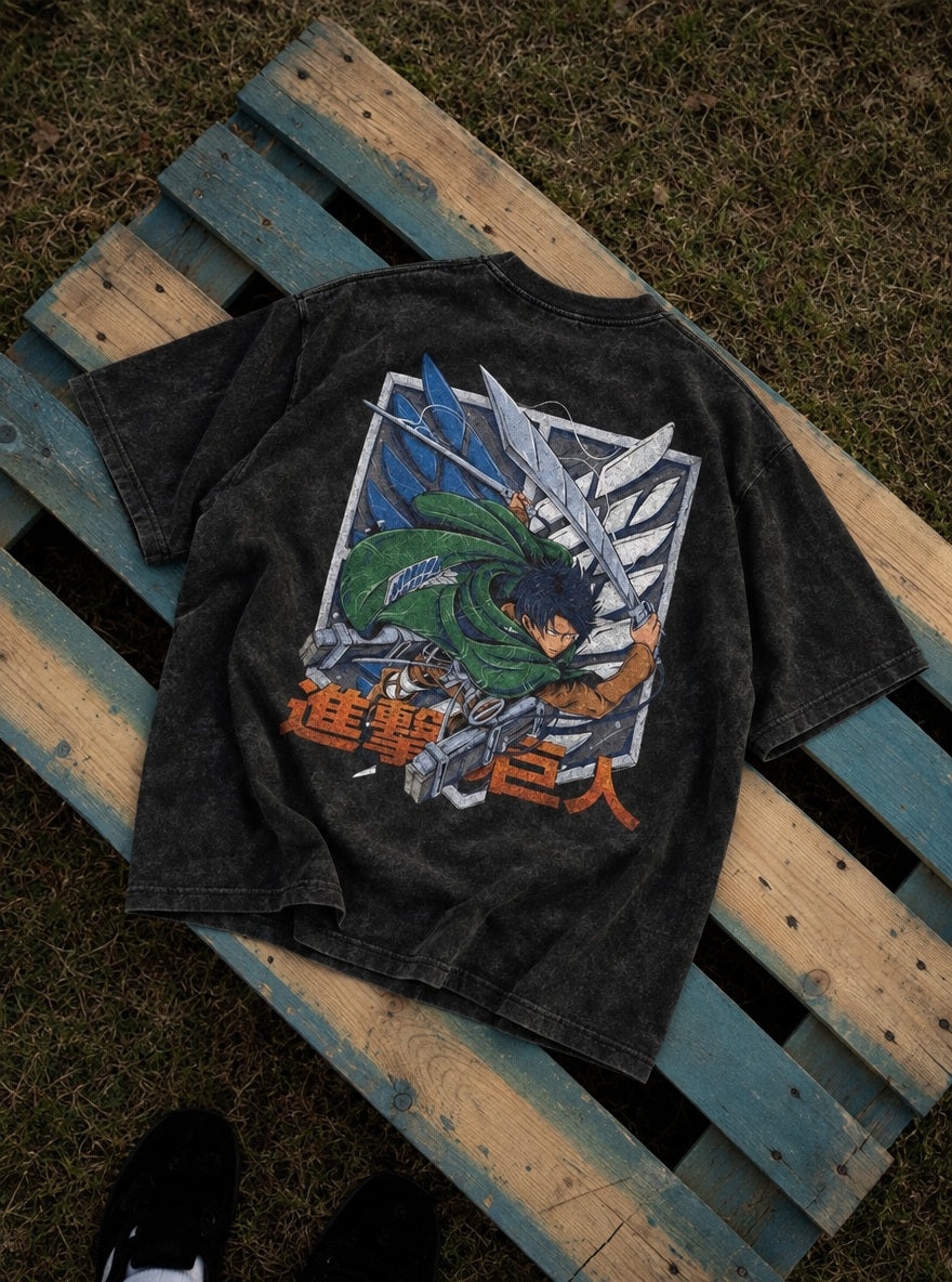 Levi Survey Corps – T-Shirt – flat-lay | Attack on Titan
