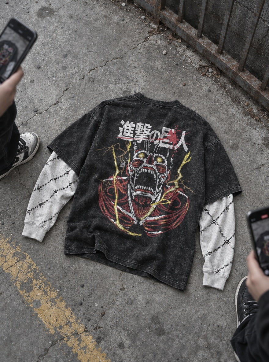Colossal Titan – Double Sleeves – flat-lay | Attack on Titan