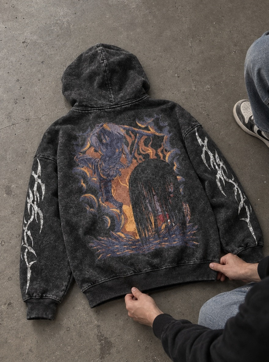 Eren in the Paths – Hoodie – flat-lay | Attack on Titan