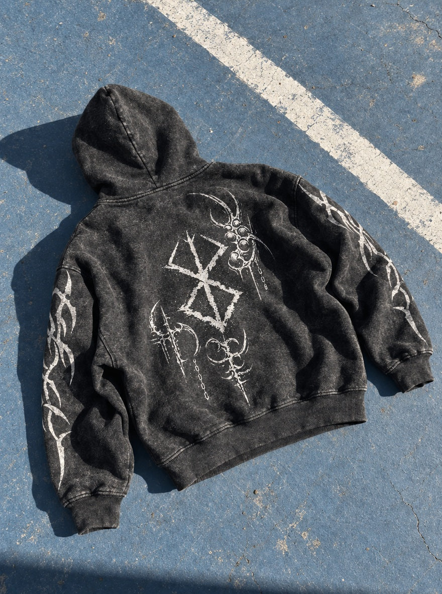 Chained Brand Sigil – Hoodie – flat-lay | Berserk
