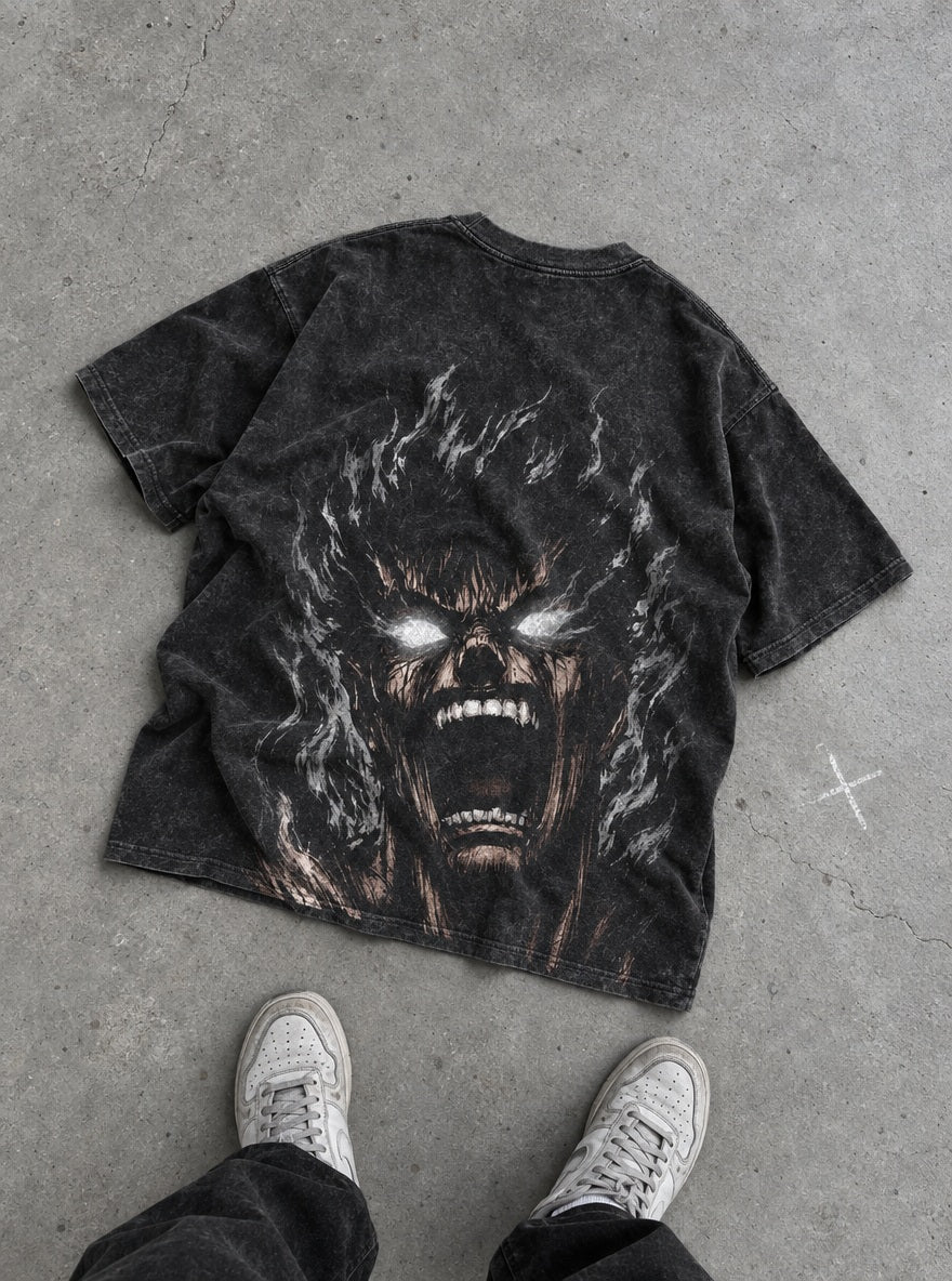 Guts Rage Scream – T-Shirt – flat-lay | Berserk