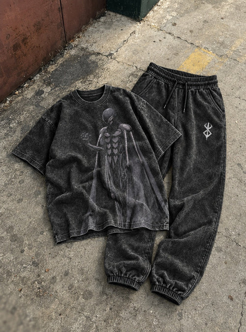 Berserker Armor Tee & Joggers Combo – Caped Femto – flat-lay | Berserk