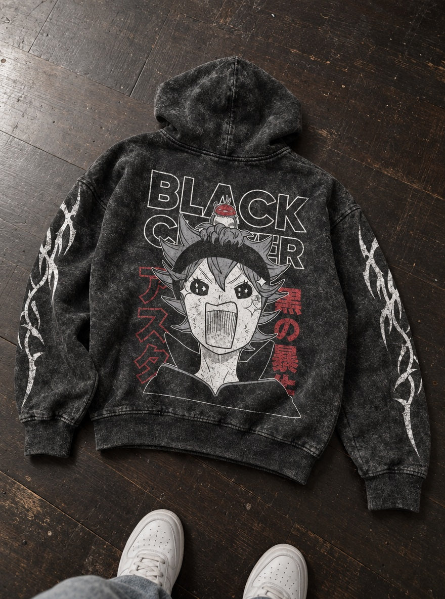 Asta & Nero – Hoodie – flat-lay | Black Clover