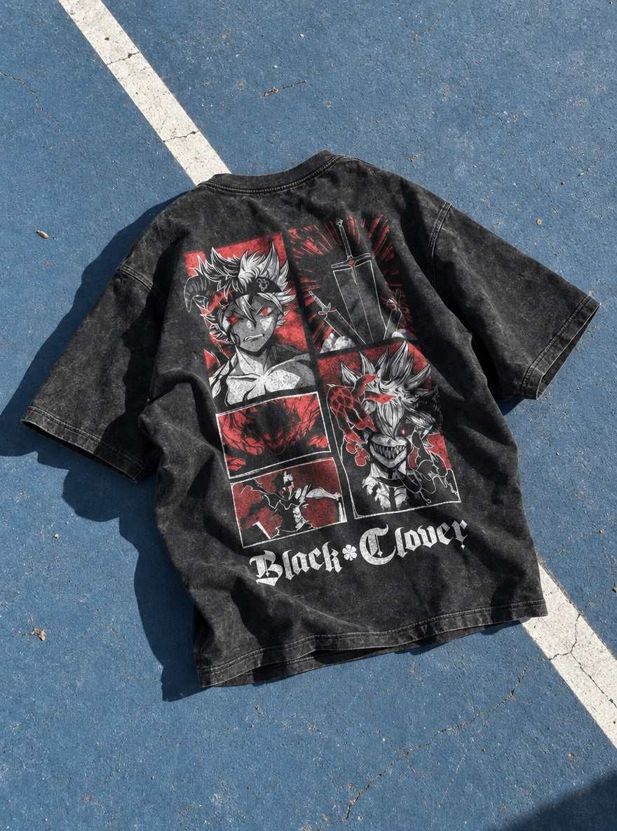 Asta Devil Panels – T-Shirt – flat-lay | Black Clover