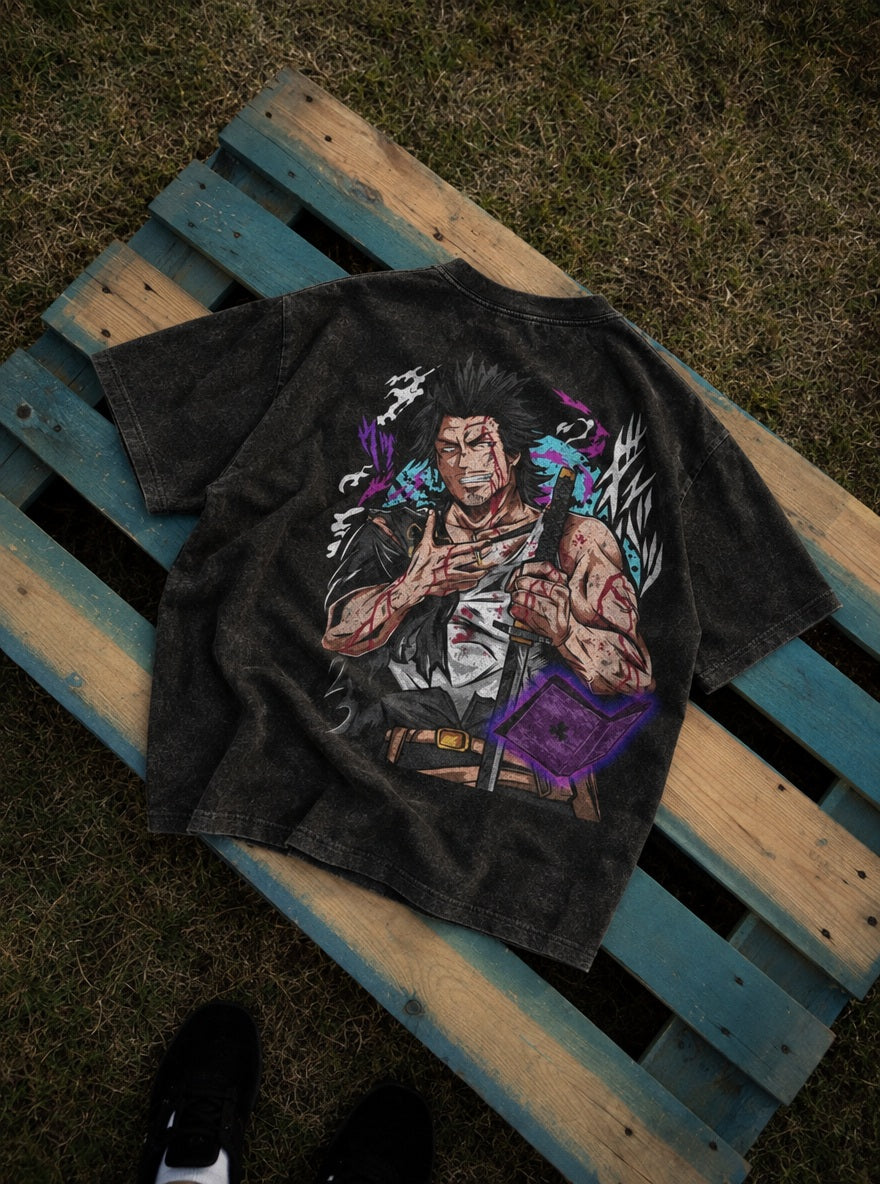 Bloodied Yami – T-Shirt – flat-lay | Black Clover