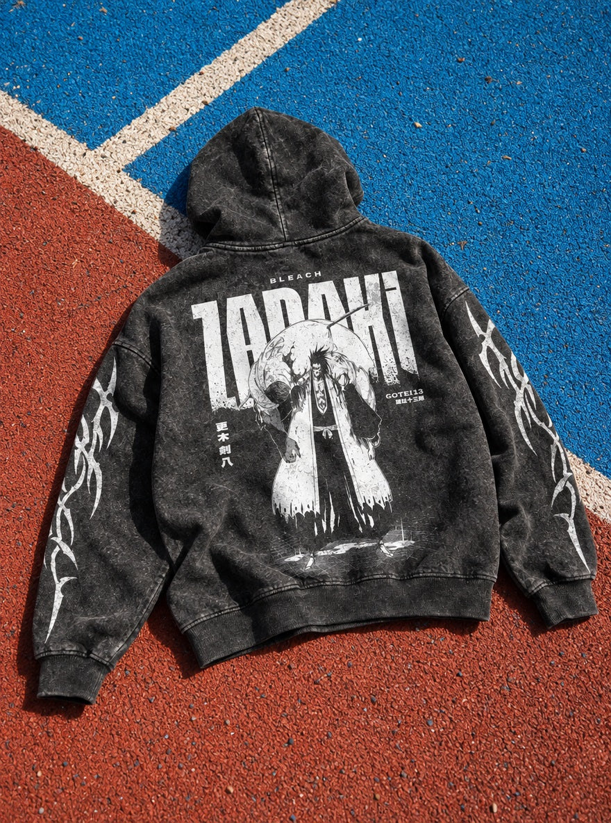 Zaraki Captain – Hoodie – flat-lay | Bleach