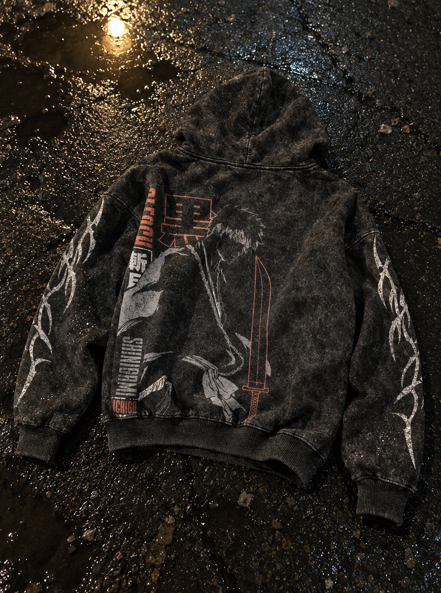 Soul Reaper Ichigo – Hoodie – flat-lay | Bleach