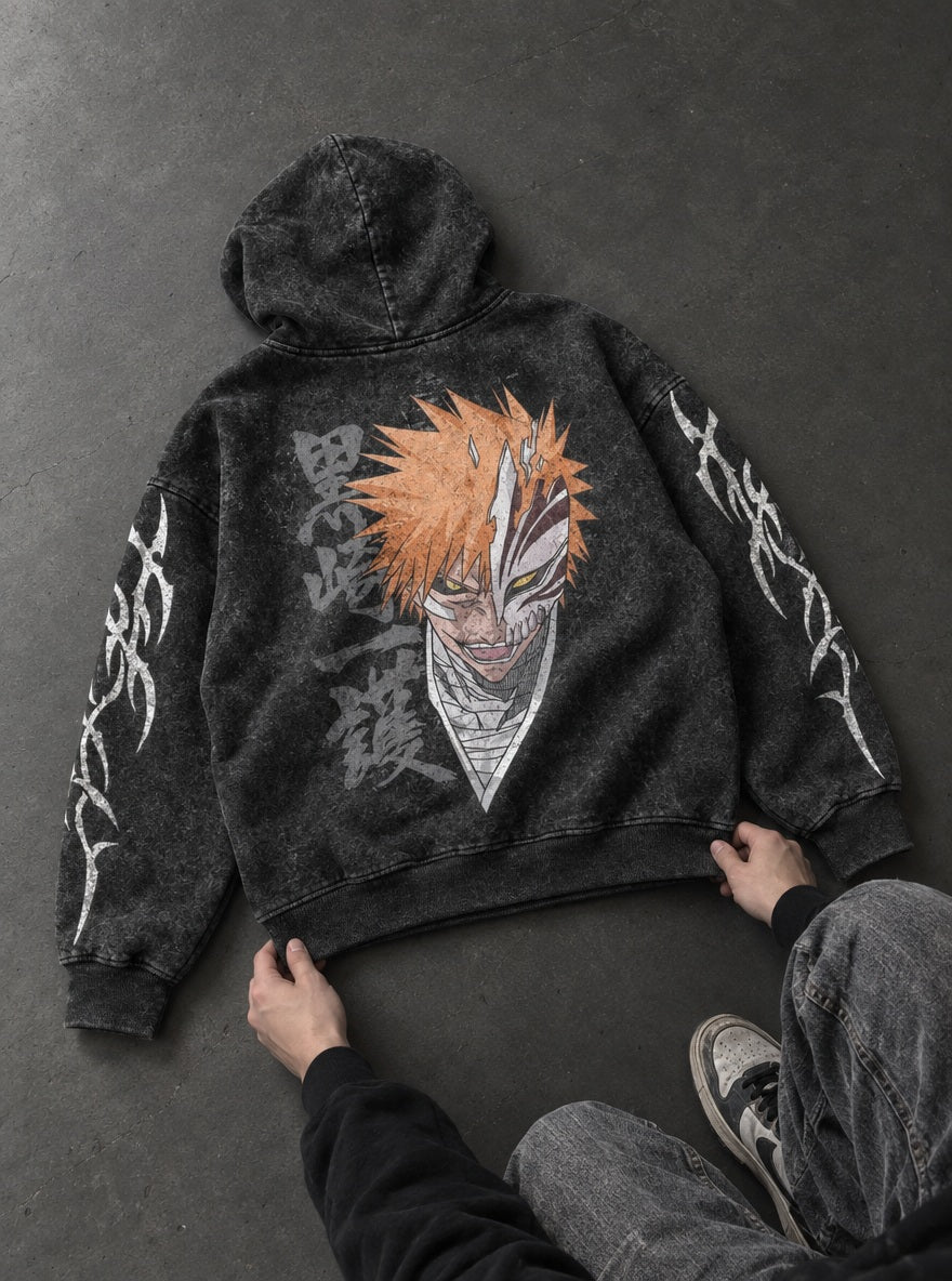 Half Mask Ichigo – Hoodie – flat-lay | Bleach
