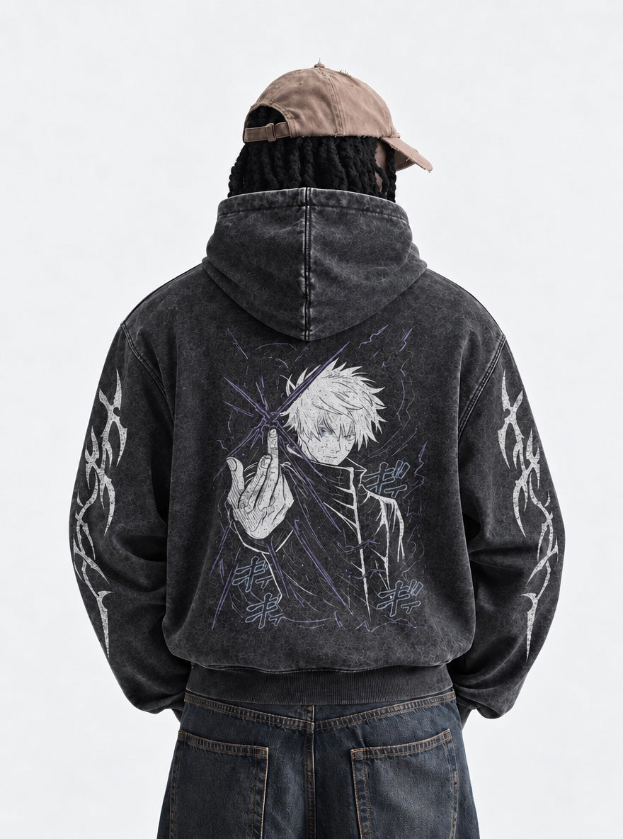 Gojo Infinite Void – Hoodie – model shot | Jujutsu Kaisen