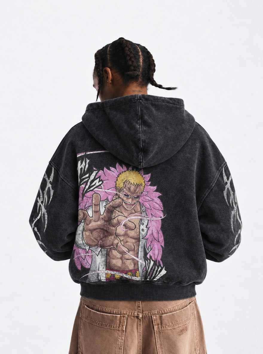 Doflamingo Puppeteer – Hoodie – model shot | One Piece