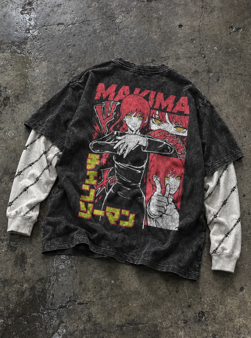 Makima Bang – Double Sleeves – flat-lay | Chainsaw Man