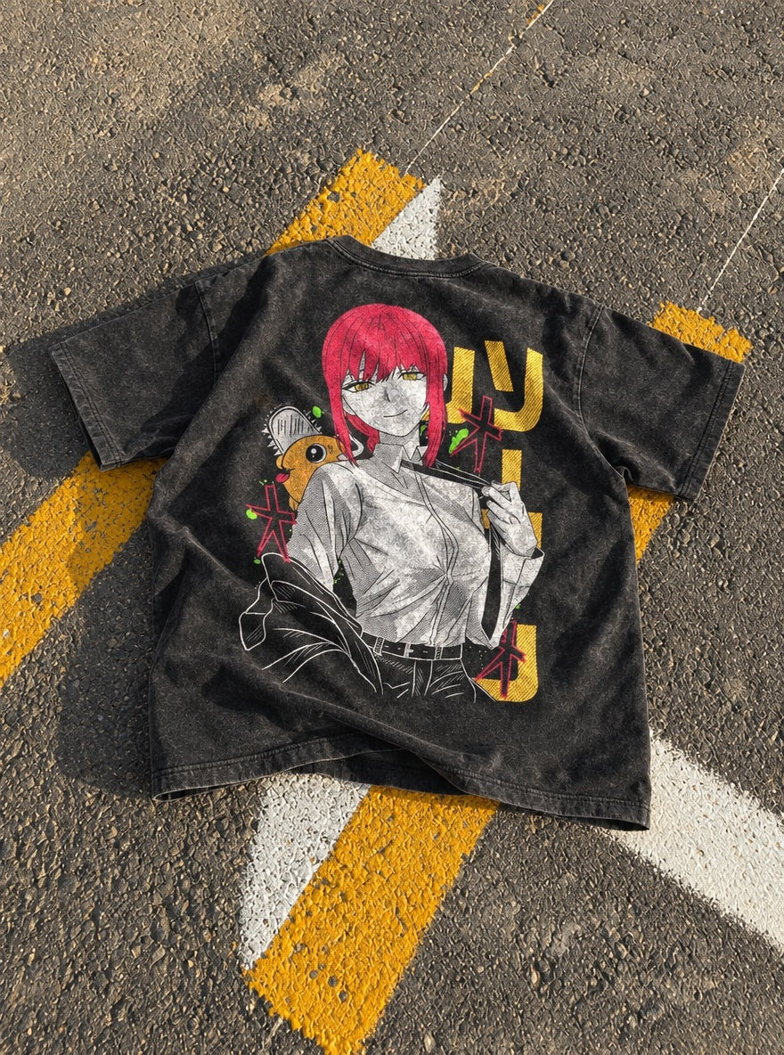Makima & Pochita – T-Shirt – flat-lay | Chainsaw Man