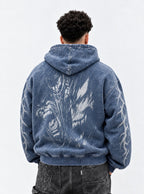 Blue Faded Hoodie – Berserker Howl – model shot | Berserk