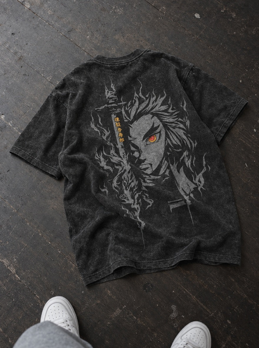 Rengoku Ember – T-Shirt – flat-lay | Demon Slayer