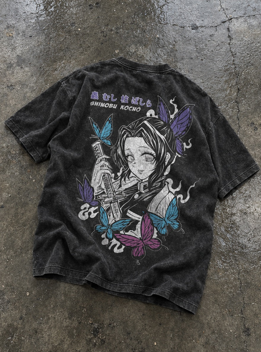Shinobu Butterfly – T-Shirt – flat-lay | Demon Slayer