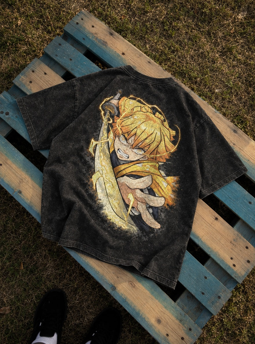 Zenitsu Godspeed – T-Shirt – flat-lay | Demon Slayer
