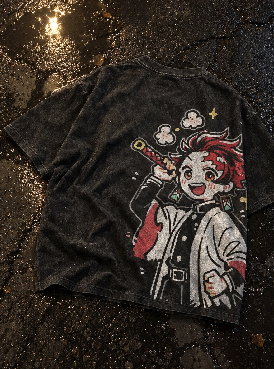 Tanjiro Chibi – T-Shirt – flat-lay | Demon Slayer
