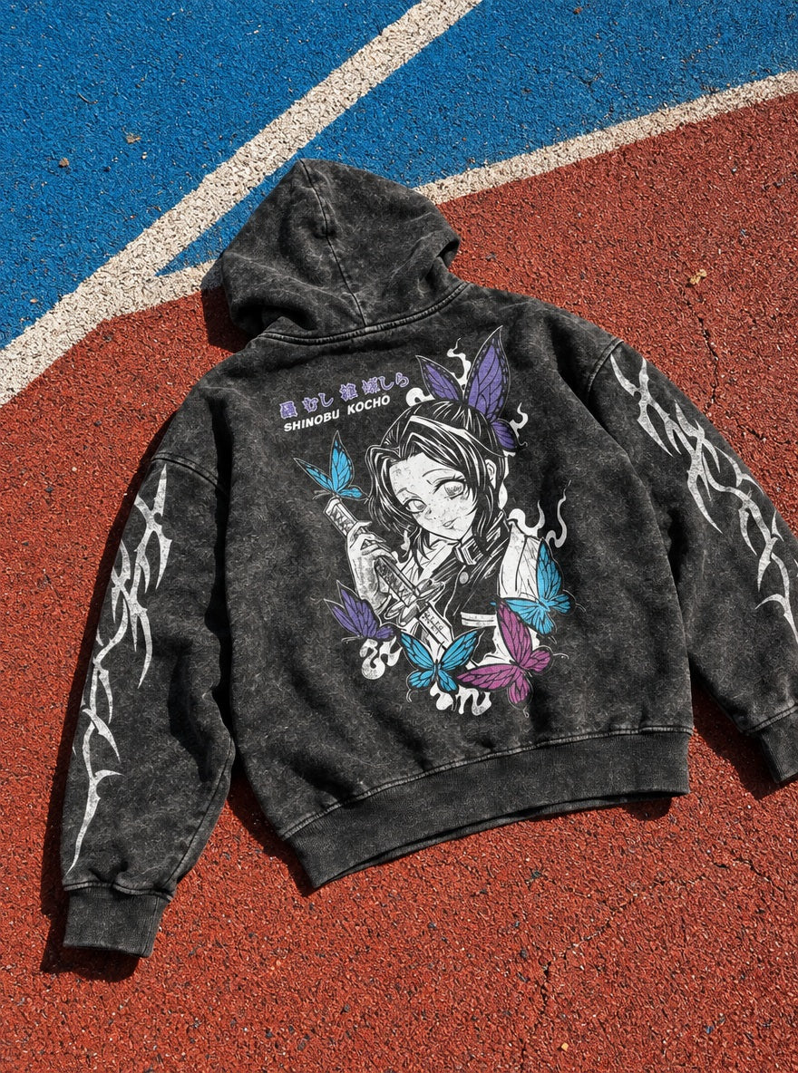 Shinobu Butterfly – Hoodie – flat-lay | Demon Slayer