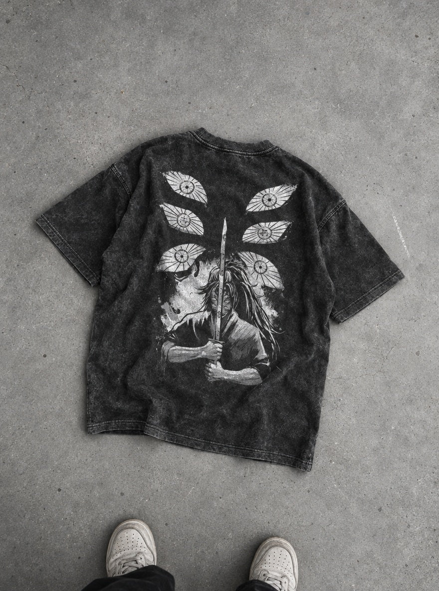 Kokushibo Eclipse – T-Shirt – flat-lay | Demon Slayer