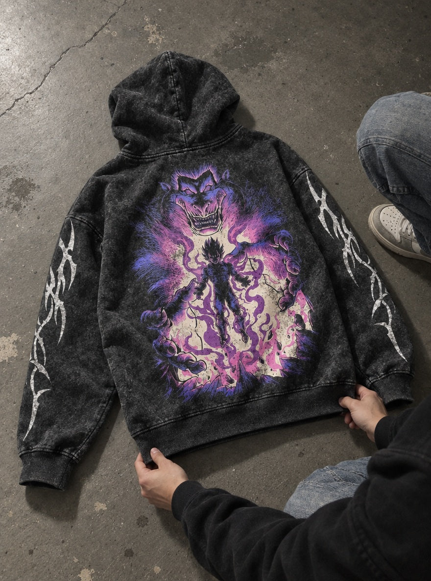 Vegeta Great Ape – Hoodie – flat-lay | Dragon Ball
