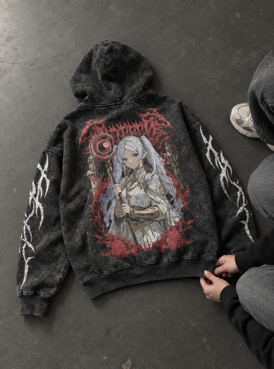 Frieren Blood Metal – Hoodie – flat-lay | Frieren