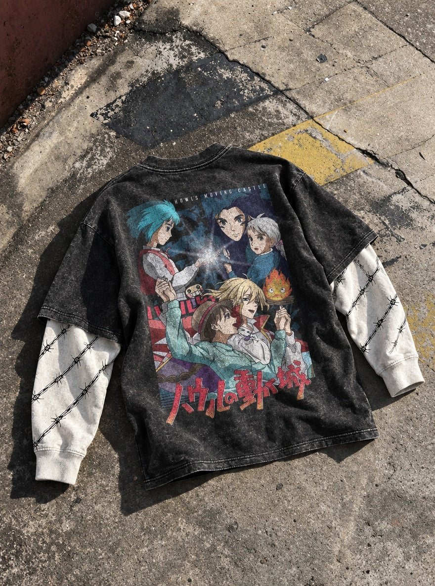 Howl's Castle Crew – Double Sleeves – flat-lay | Ghibli