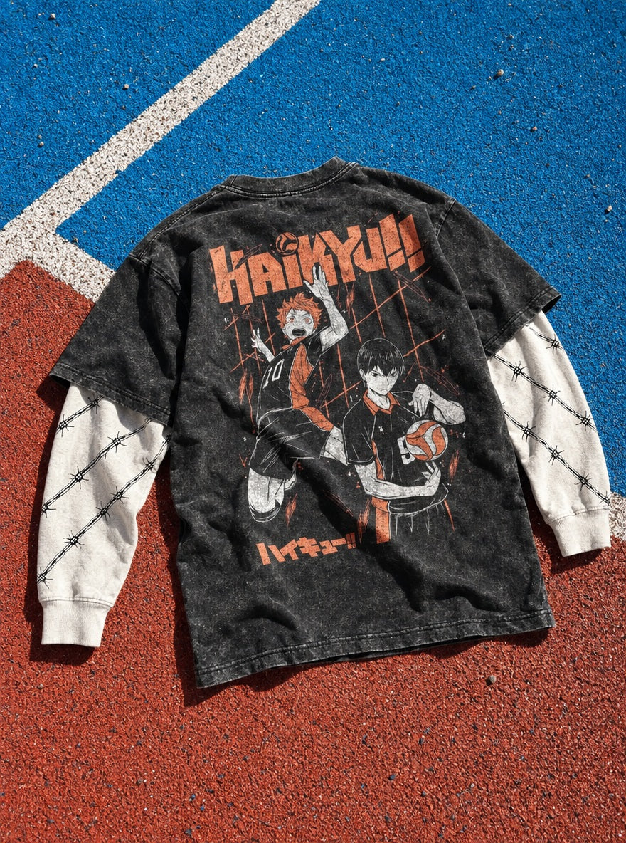 Hinata & Kageyama – Double Sleeves – flat-lay | Haikyuu