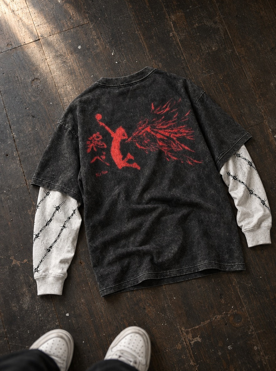 Hinata Crimson Leap – Double Sleeves – flat-lay | Haikyuu