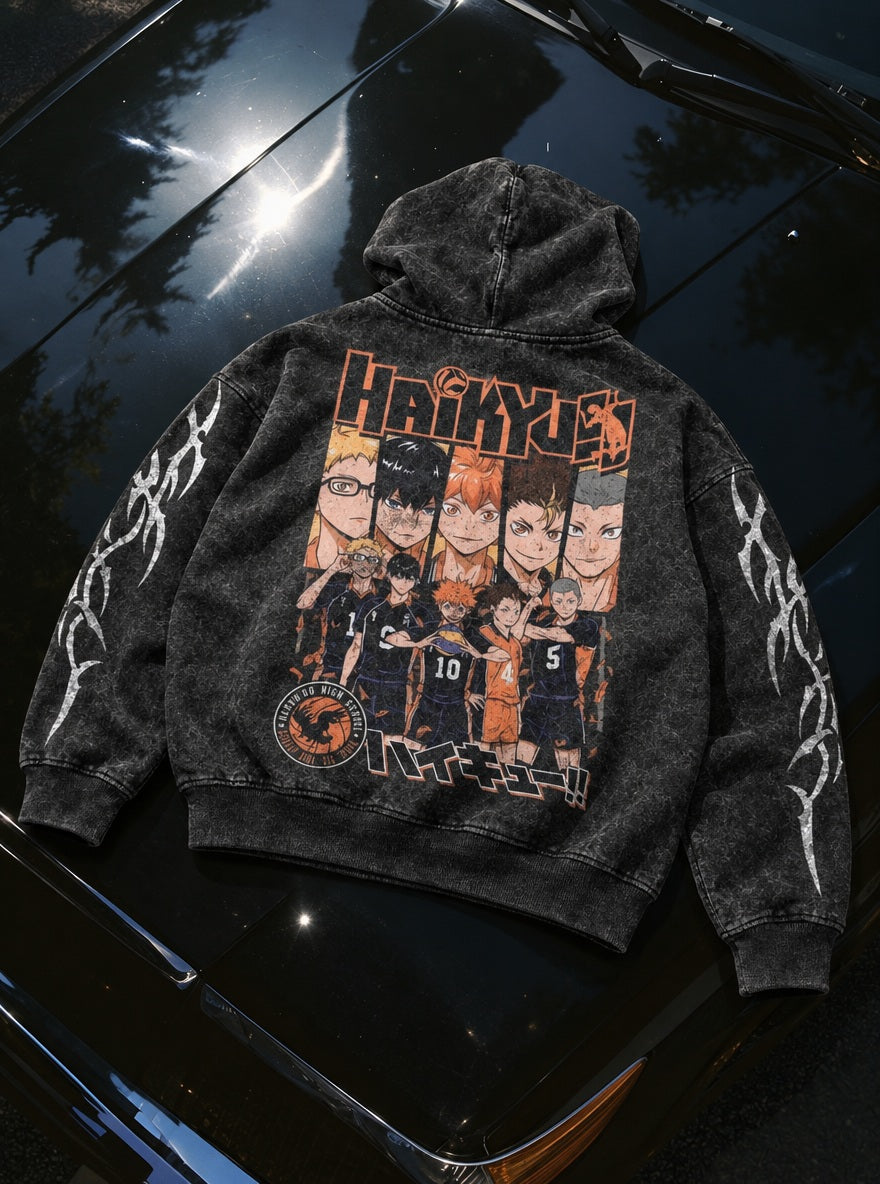 Karasuno Team – Hoodie – flat-lay | Haikyuu