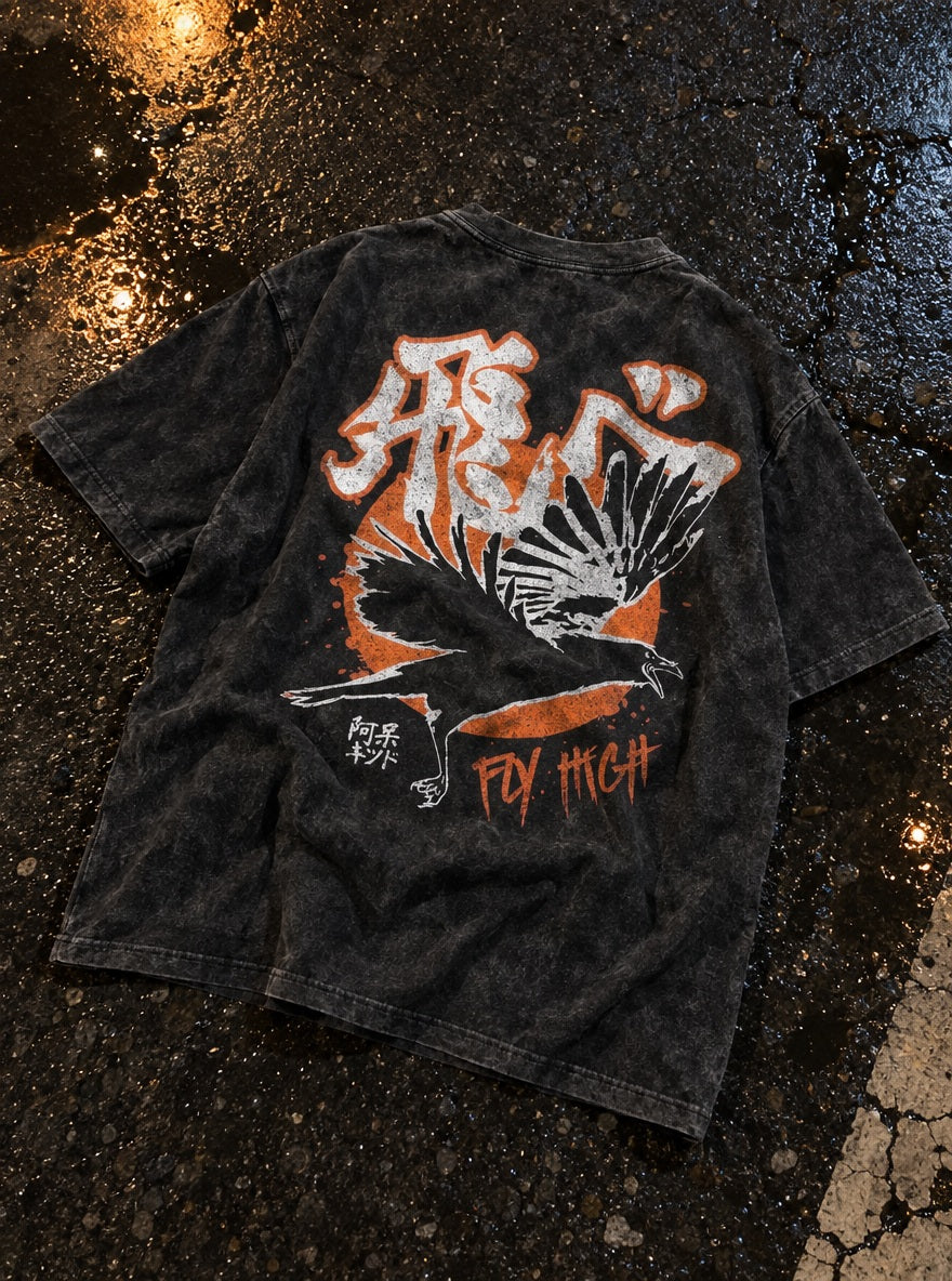 Karasuno Crow – T-Shirt – flat-lay | Haikyuu