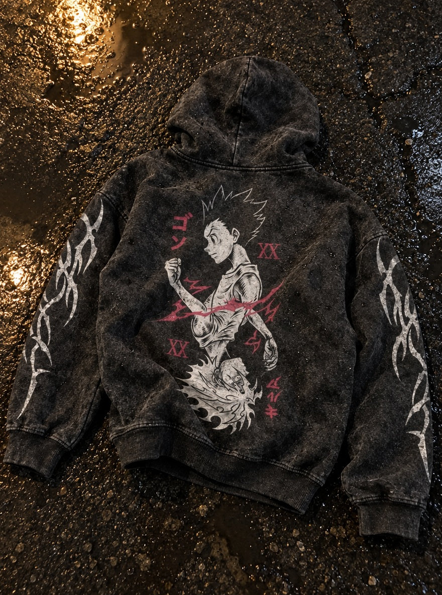 Gon & Killua Mirror – Hoodie – flat-lay | Hunter x Hunter