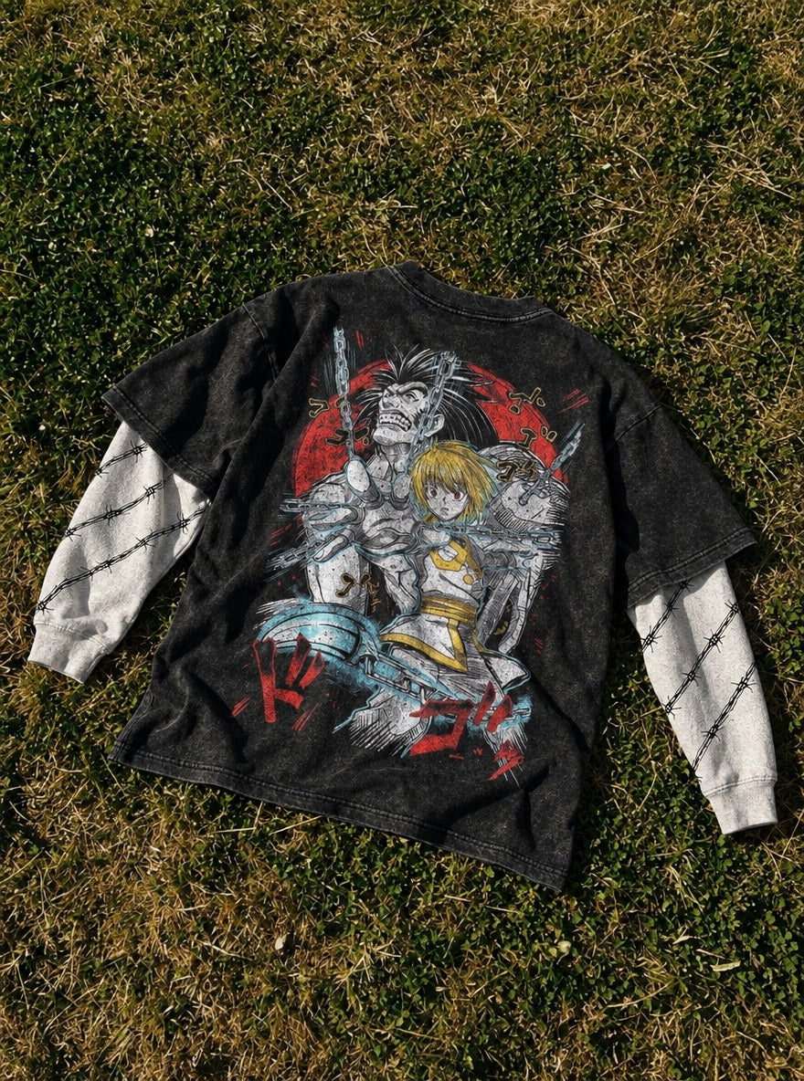 Kurapika vs Uvogin – Double Sleeves – flat-lay | Hunter x Hunter