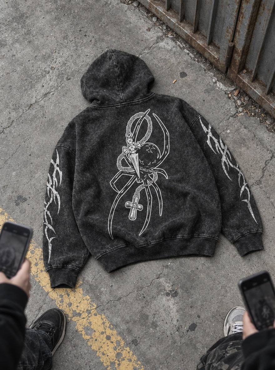 Spider and Cross – Hoodie – flat-lay | Hunter x Hunter