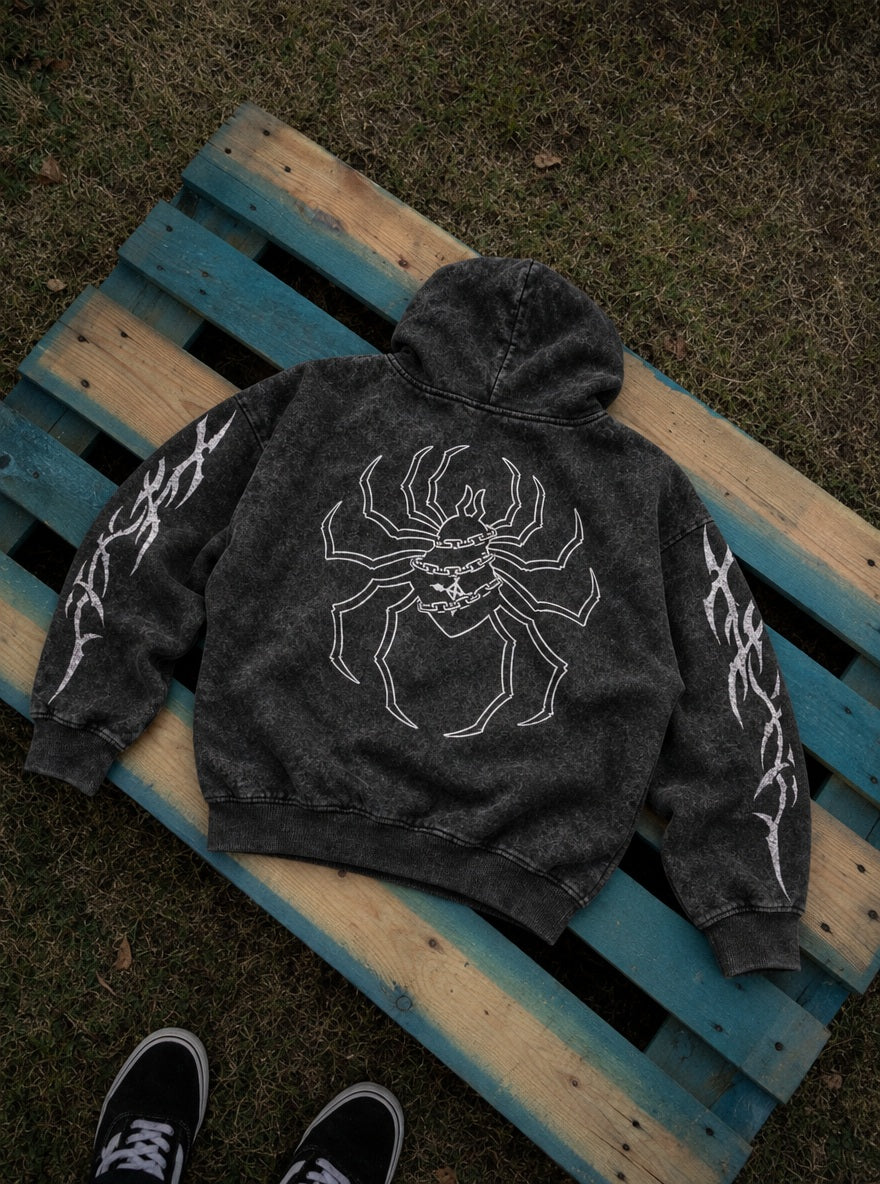 Chained Spider – Hoodie – flat-lay | Hunter x Hunter