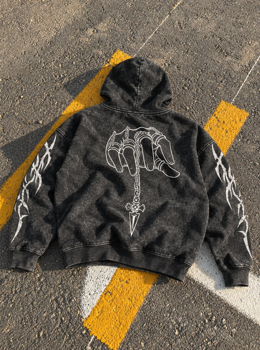 Kurapika Chain Hand – Hoodie – flat-lay | Hunter x Hunter