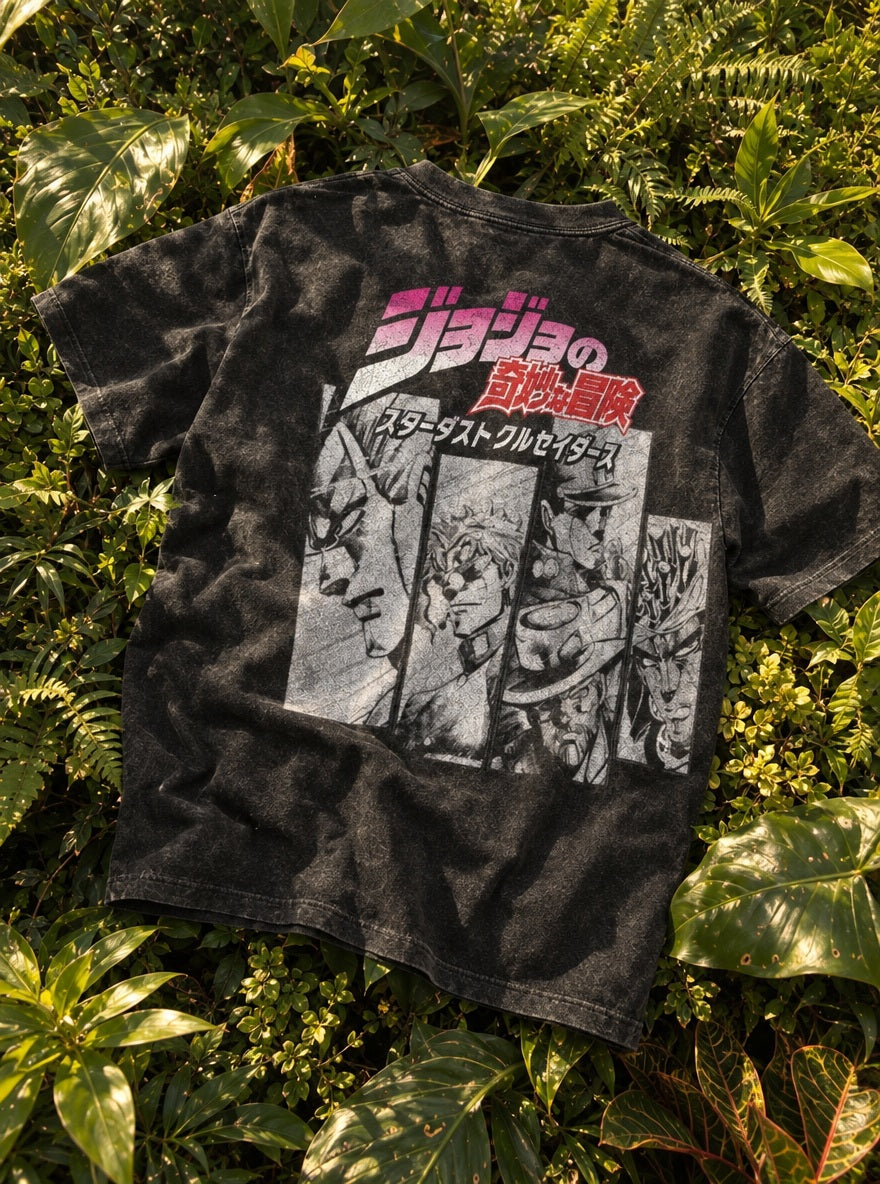 Stardust Crusaders – T-Shirt – flat-lay | JoJo