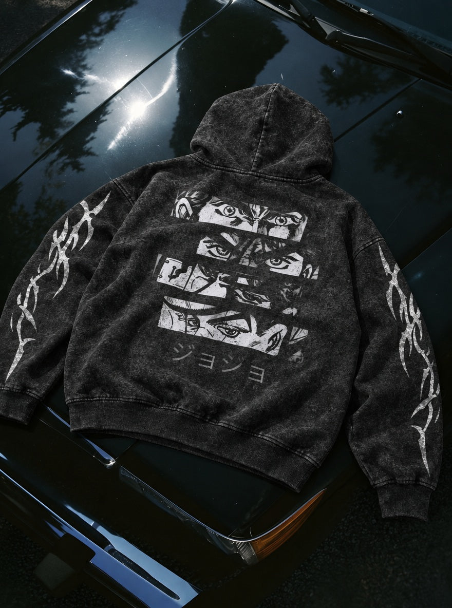 Joestar Eyes – Hoodie – flat-lay | JoJo