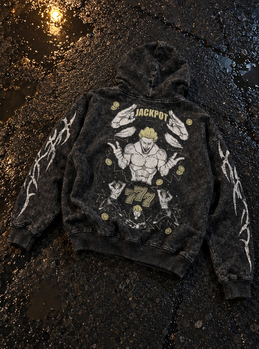 Hakari Jackpot – Hoodie – flat-lay | Jujutsu Kaisen