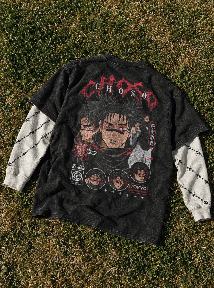 Choso – Double Sleeves – flat-lay | Jujutsu Kaisen