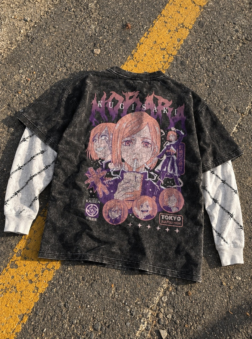 Nobara Kugisaki – Double Sleeves – flat-lay | Jujutsu Kaisen