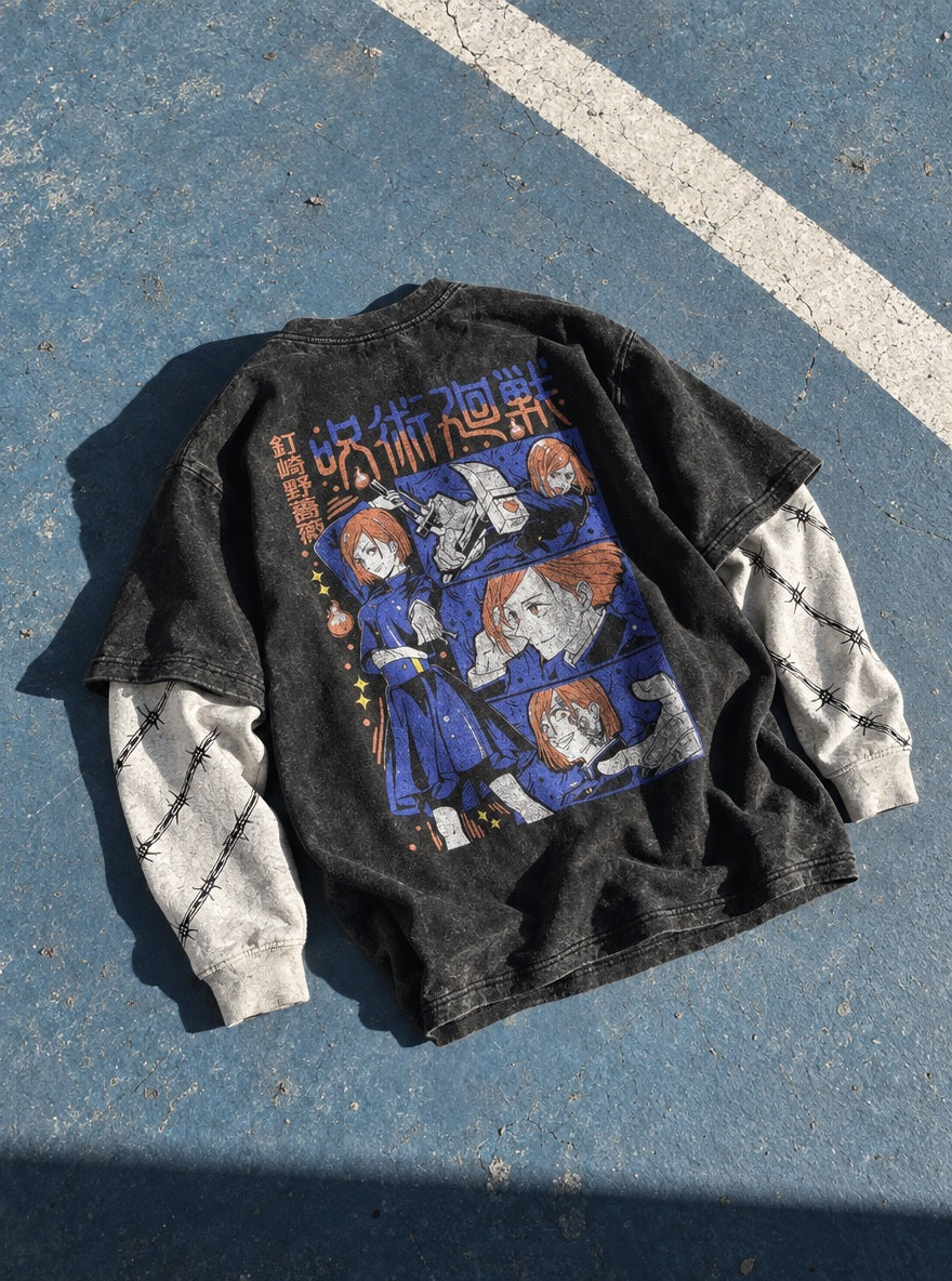 Nobara Hammer – Double Sleeves – flat-lay | Jujutsu Kaisen