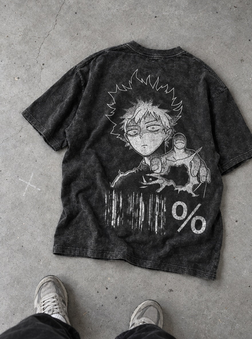 Mob Glitch – T-Shirt – flat-lay | Mob Psycho 100