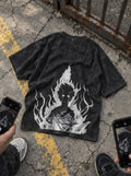 Mob White Flame – T-Shirt – flat-lay | Mob Psycho 100