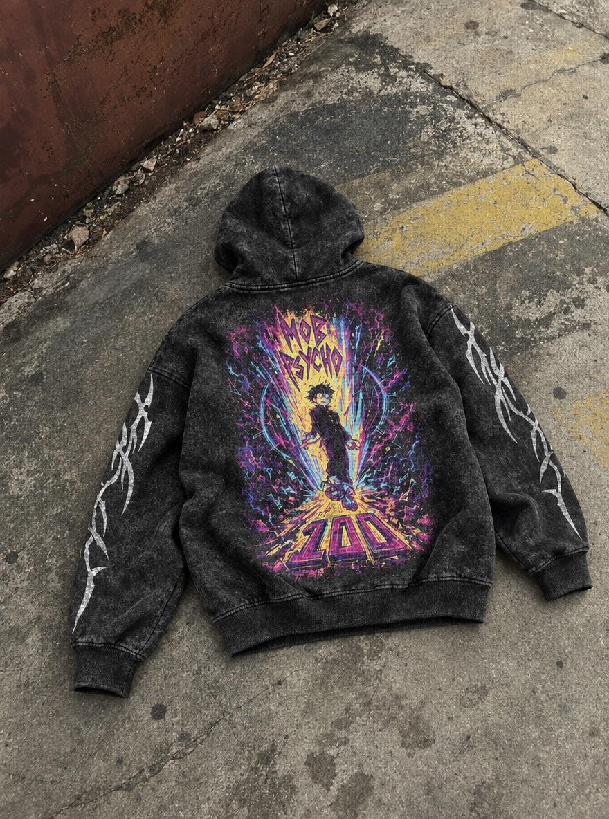 Mob Burst – Hoodie – flat-lay | Mob Psycho 100