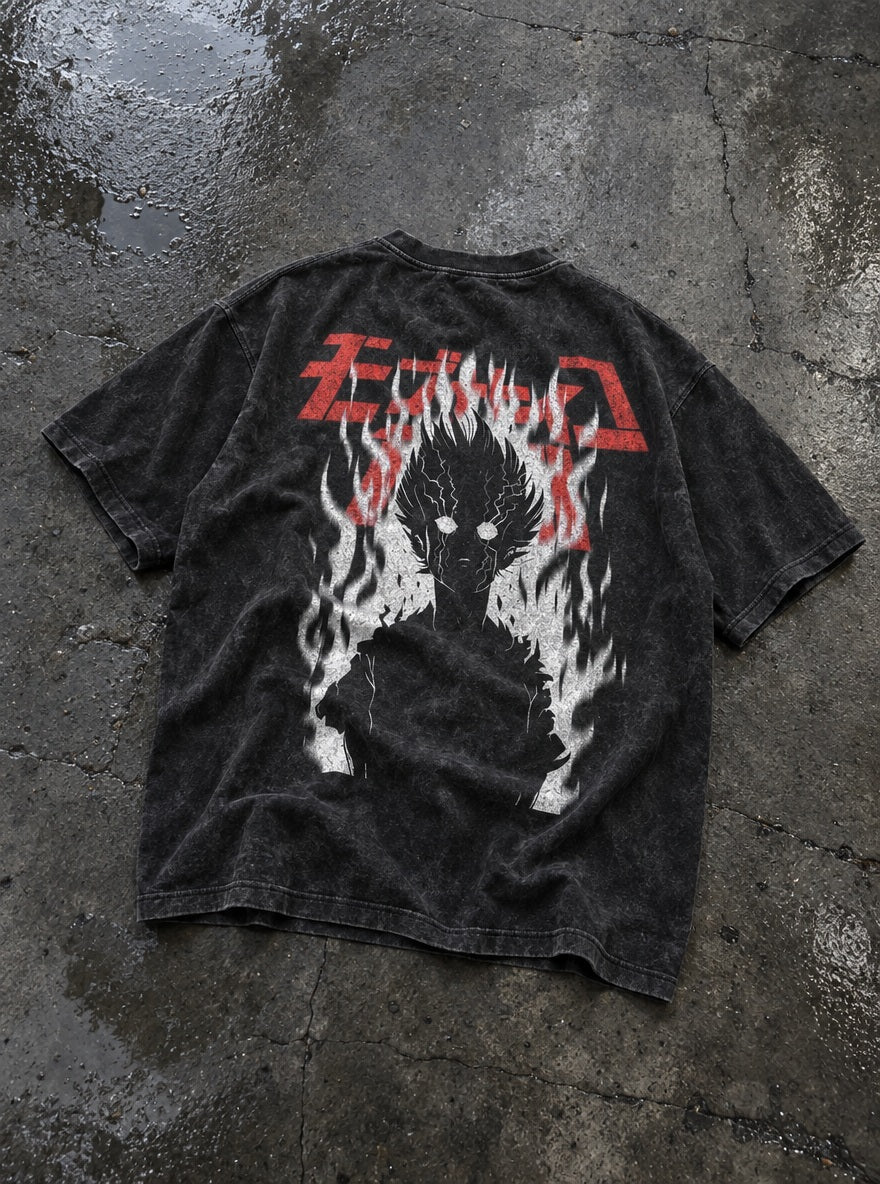 Mob Shadow Rage – T-Shirt – flat-lay | Mob Psycho 100